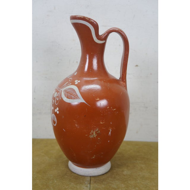 Mid 20th Century Mexican Folk Art Terracotta Pottery Pulque Agave Pitcher Water Jug 13" For Sale - Image 4 of 12
