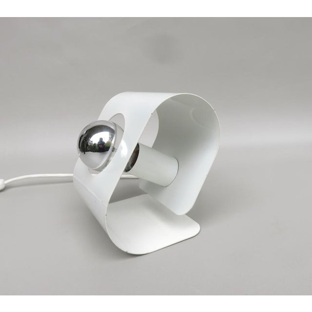 Small Space Age Table Lights in Metal White from Sölken Leuchten, 1970s, Set of 2 For Sale - Image 9 of 18