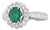 1.97ctw Oval Emerald Diamond Halo Engagement Ring 18k White Gold Size 7 Gia For Sale