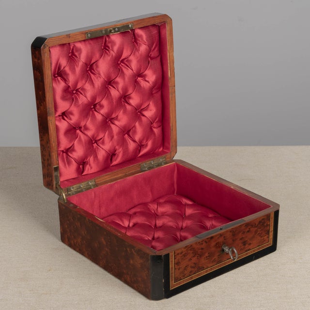 19th Century Napoleon III Marquetry Box, Mother of Pearl Inlay For Sale - Image 10 of 11