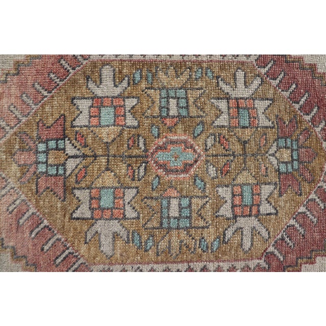 Textile Vintage Turkish Oushak Rug With All-Over Sub-Geometric Medallion Design For Sale - Image 7 of 8