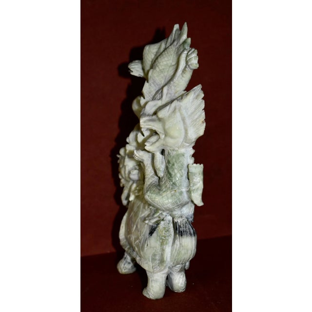Vintage Carved Hardstone Sculpture Chinese Dragon Turtle Feng Shui Statue For Sale - Image 9 of 11
