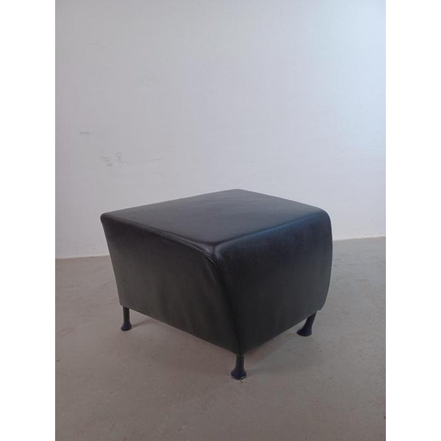 Montis Windy Ottoman in Black Leather by Gijs Papavoine for Montis, 1990s For Sale - Image 4 of 8