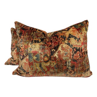 Ralph Lauren "Cornelius Velvet" in Madder Red 18"x24" Pillows-A Pair For Sale