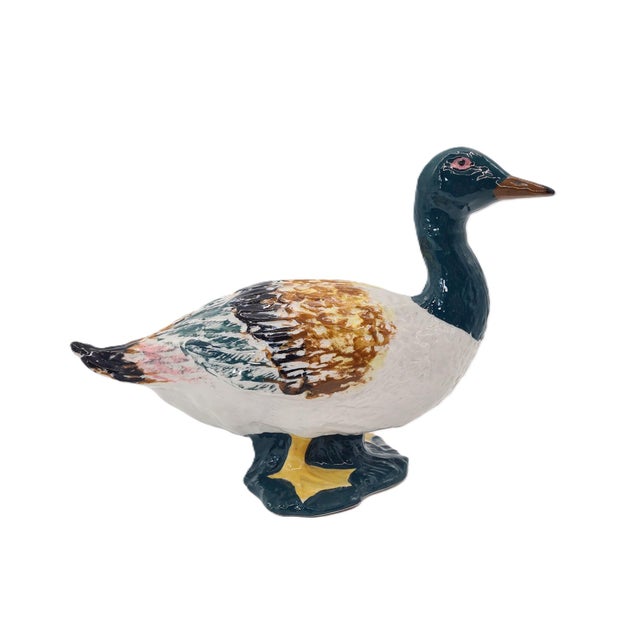 Vintage Hand-Painted Porcelain Duck Figurine, 1970s For Sale - Image 9 of 9