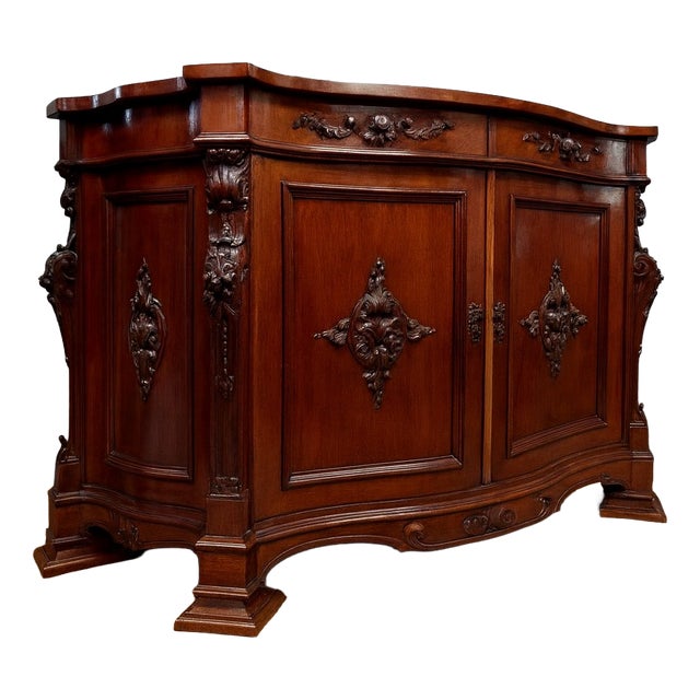 Napoleon III Mahogany Curved Buffet For Sale