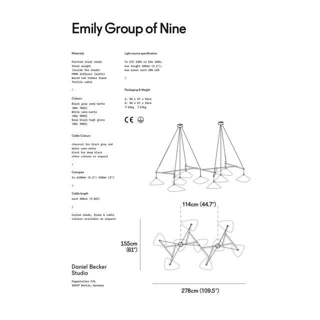 Wood Monumental Daniel Becker Emily 9 Chandelier in Matte White/Oak for Moss Objects For Sale - Image 7 of 12