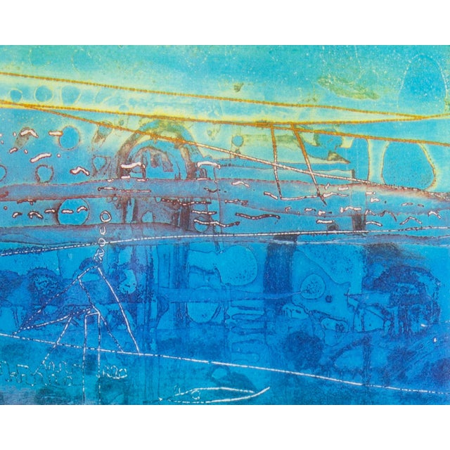 Blue Abstract Intaglio Print by Shoichi Hasegawa For Sale - Image 8 of 8