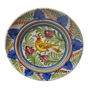 Vintage French Provincial Faience Plate, Signed "Bm