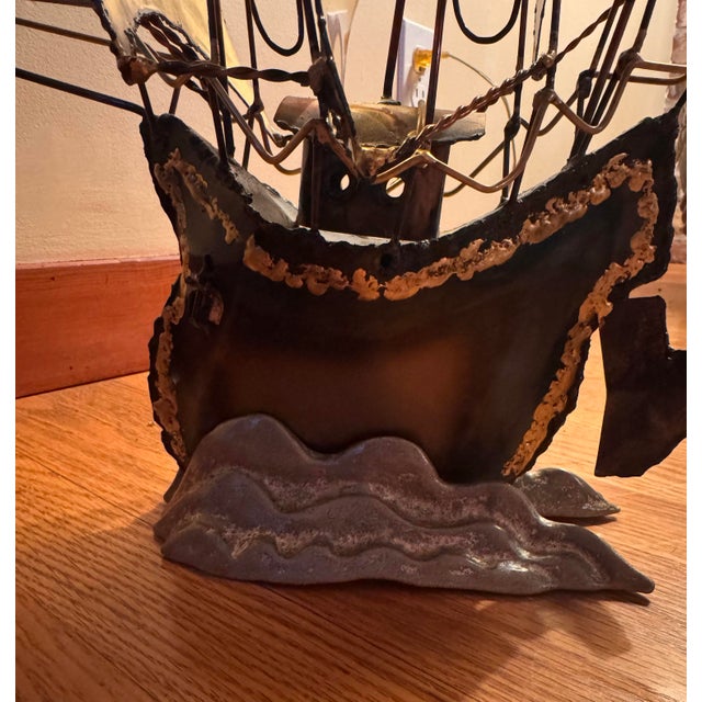 Amber Handmade Argentine Metal Sailboat Sculpture — Nautical Statement Piece, One of a Kind For Sale - Image 8 of 9