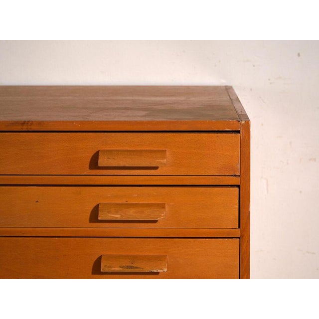 Vintage Plan Chest in Beech Wood, Central Europe, 1960 For Sale - Image 9 of 14