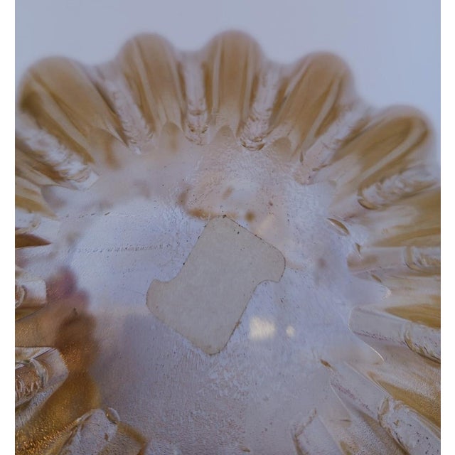 Murano Glass Centerpiece Cup with Gold Leaf Design, 1990s For Sale - Image 12 of 13