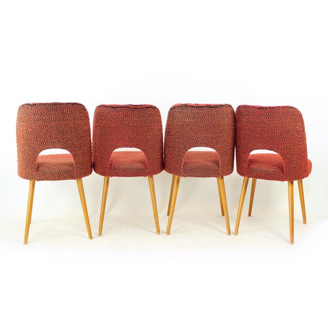 1960s Vintage Dining Chairs by Oswald Heardtl for Ton, Czechoslovakia, 1960s, Set of 4 For Sale - Image 5 of 16