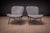Gray Pair of Armchairs Gray Fabric, Rosewood, & Metal, Carlo Hauner, 1950s - Lot 184 For Sale - Image 8 of 14