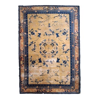 1870s, Handmade Antique Chinese Ningsha Rug 6.1' X 9.3' For Sale