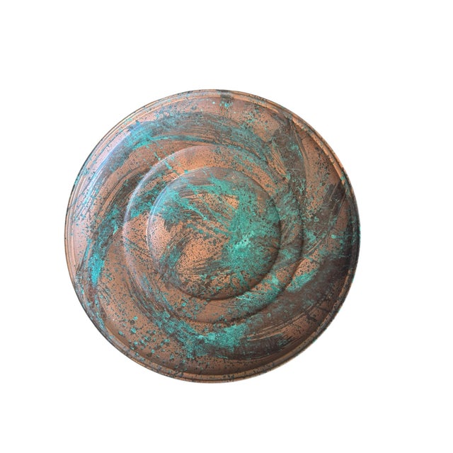 Metal Large Vintage Patinated Copper Bowl For Sale - Image 7 of 12