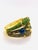 English Bochic ‘Capri’ Vintage Natural Sapphire, Ruby & Emerald Cuff 18K Gold & Silver For Sale - Image 3 of 13