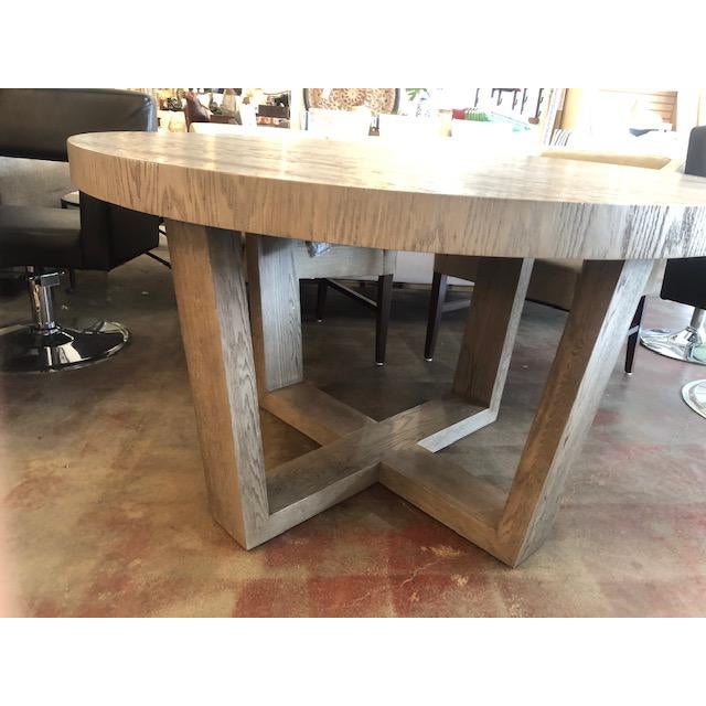 Restoration Hardware Antoccino Round Dining Table in Gray Oak Finish