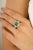 Art Nouveau Certified Zambian Emerald Statement Ring in 14k Gold Size 5 For Sale - Image 3 of 12