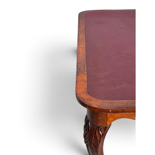 19th Century American Walnut Center/Desk/Parlor Table/New Reddish Brown Leather. For Sale - Image 9 of 18