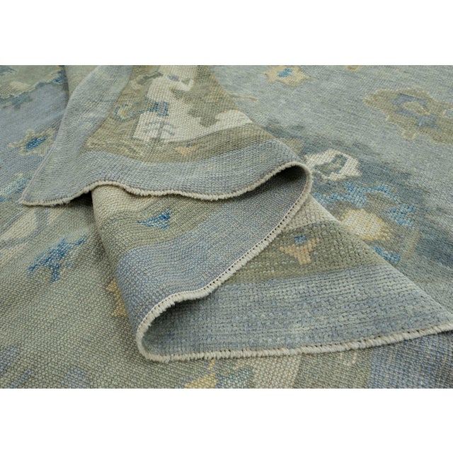 Blue Turkish Oushak Square Rug 11'10" x 11'11" #18129 For Sale - Image 8 of 8
