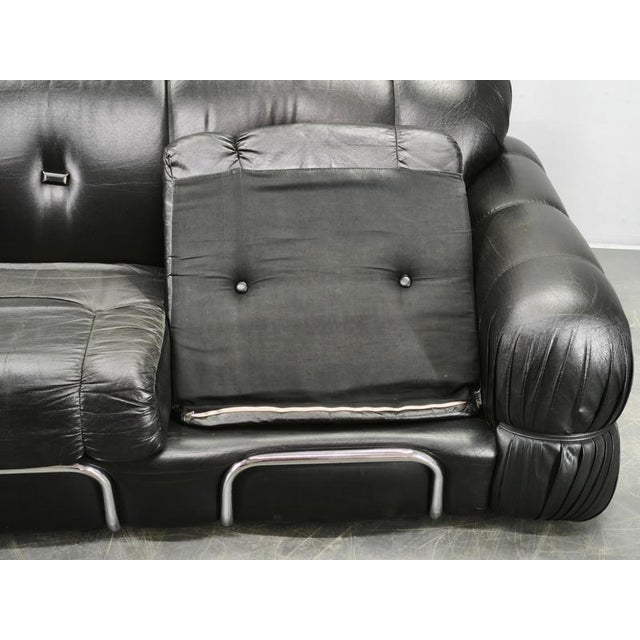 Italian 2-Seater Sofa in Chrome and Leatherette by Adriano Piazzesi, 1970s For Sale - Image 16 of 18