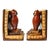 Vintage Ceramic Great Horned Owl Bookends – Red Glaze Sculptural Pair For Sale - Image 4 of 15