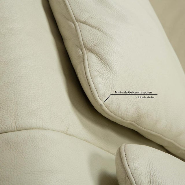 Modern Leather Two-Seater Cream Pistachio Sofa from Laauser For Sale - Image 3 of 11