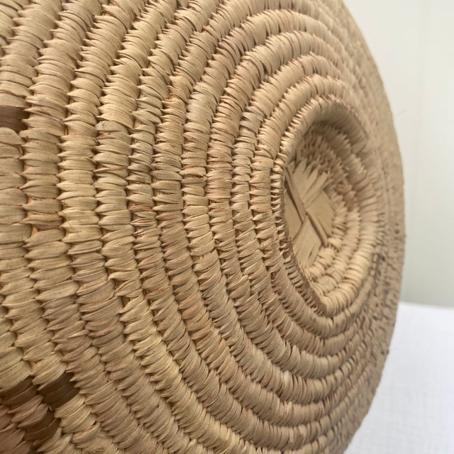 Mid 20th Century Southwestern Coiled Olla Basket - Pima / Papago Style Pictographic Hearts For Sale - Image 10 of 12