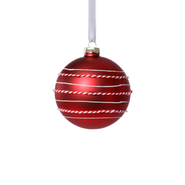 Add a festive touch to your seasonal décor with this set of 6 matte glass ball ornaments, each detailed with a charming...