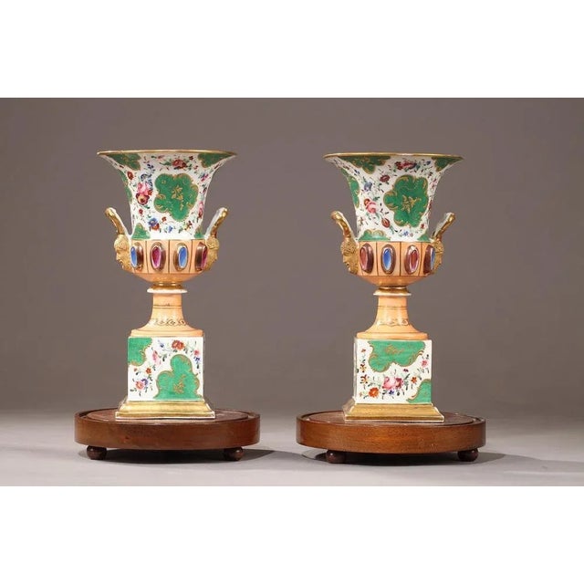 Louis Philippe Porcelain Medici Vases, Set of 2 For Sale - Image 5 of 17