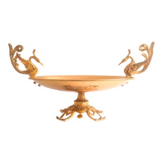French Bronze and Brass Centerpiece With Patina, 1950s For Sale