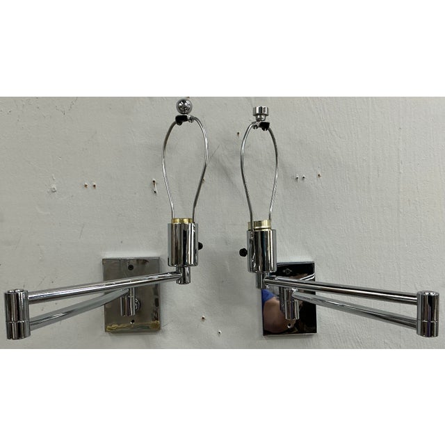 Hansen Polished Chrome Swing Arm Wall Sconce. For Sale - Image 11 of 11