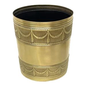 Early 20th Century Austrian Bronze & Iron Neoclassical Trash Can / Wastepaper Basket