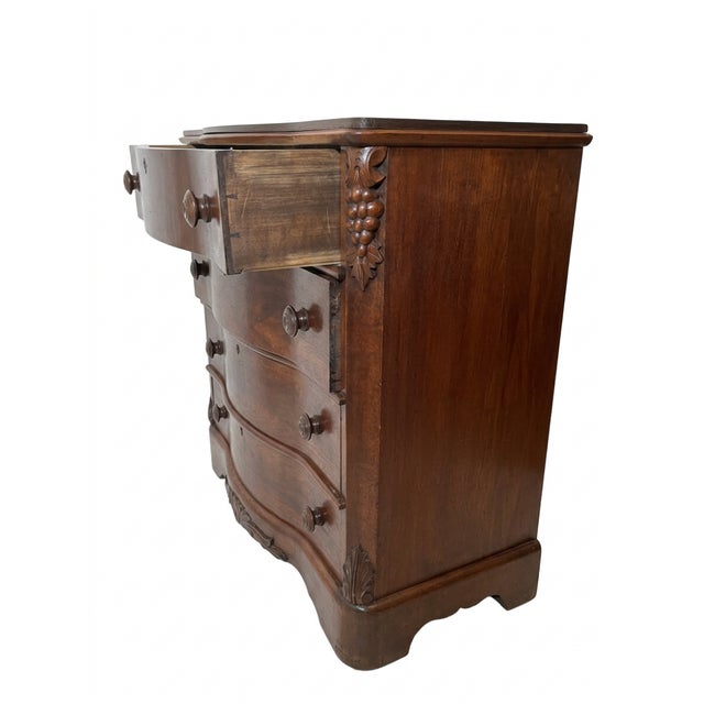 Wood Antique English Oak Chest of Drawers For Sale - Image 7 of 12