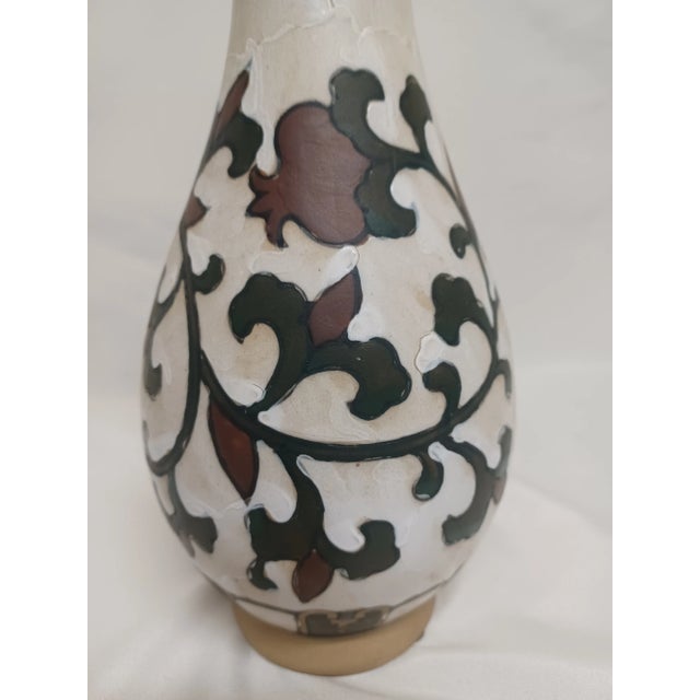 Asian Vintage Asian Painted Vase For Sale - Image 3 of 8