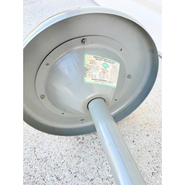 Vintage Mid Century Industrial Steel Factory Stool For Sale - Image 11 of 12