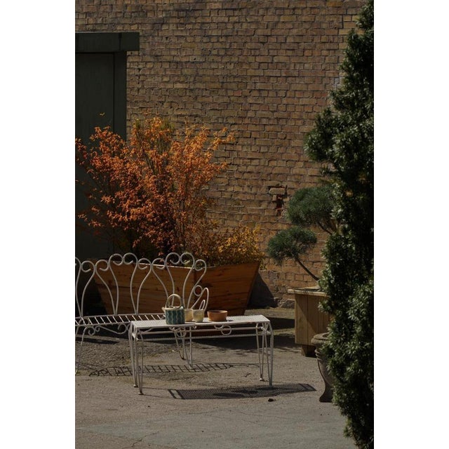 Mid-Century Modern French Garden Metal Coffee Table with Perforated Top, 1950s For Sale - Image 3 of 11