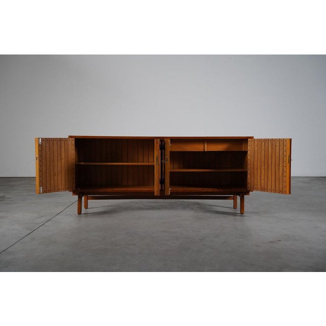 Wood Slatted Teak Sideboard, Germany, 1970s For Sale - Image 7 of 18