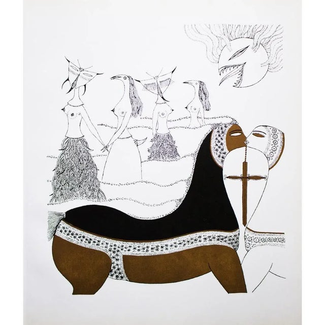 1968 Max Walter Svanberg Composition No. 4, Original Period Gold Leaf Lithograph For Sale - Image 12 of 13