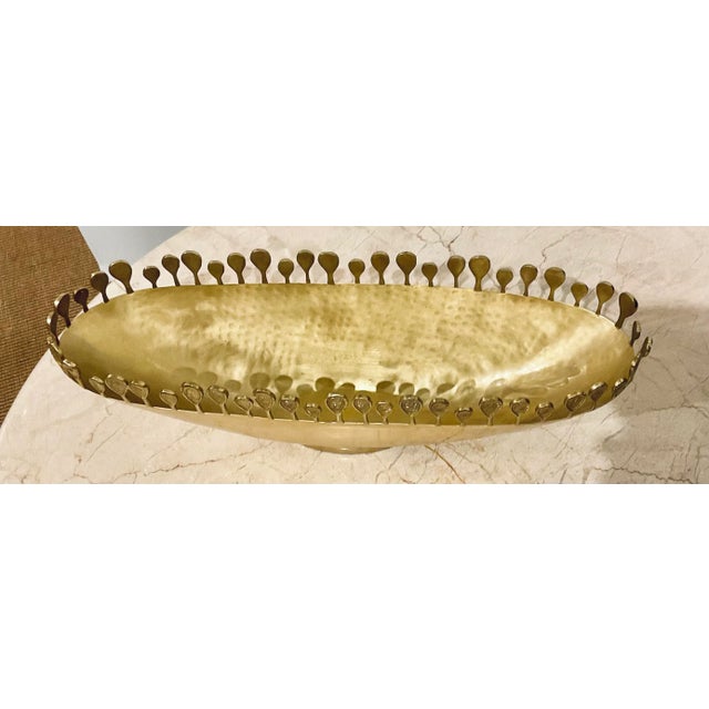 Stylish John Richard Organic Modern Oblong Brass Bowl, showroom floor sample