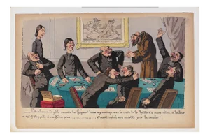 A Satirical Scene - Original Lithograph by E. Lavrate - 1860s 1860s