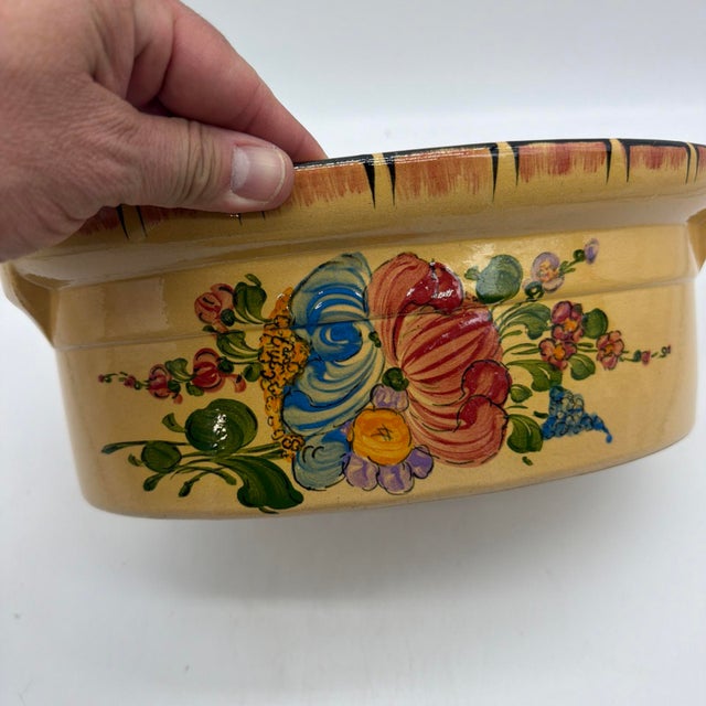 Bright Pink Vintage Hand-Painted French Covered Terrine, H. Siegfried, Soufflenheim, Alsace For Sale - Image 8 of 13