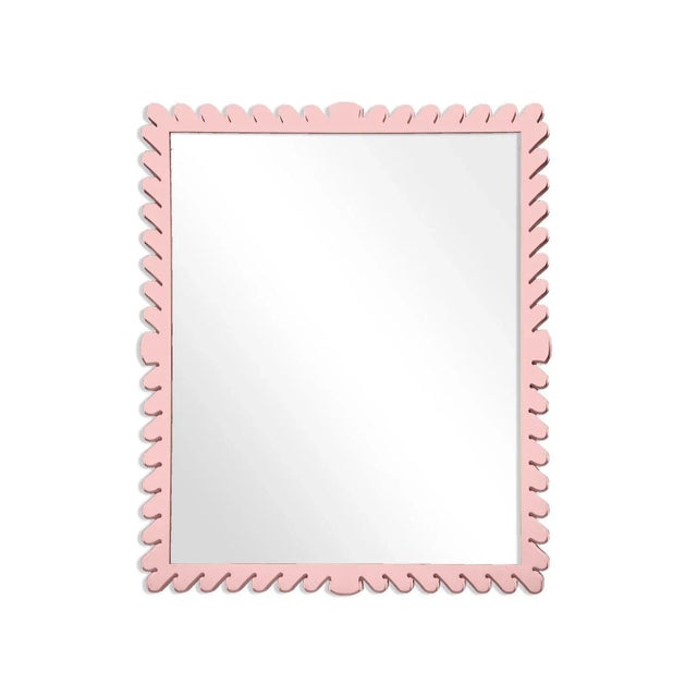 Contemporary Fleur Home Garden District Coquette Rectangle Mirror in Authentic Pink, 24x36 For Sale - Image 3 of 3