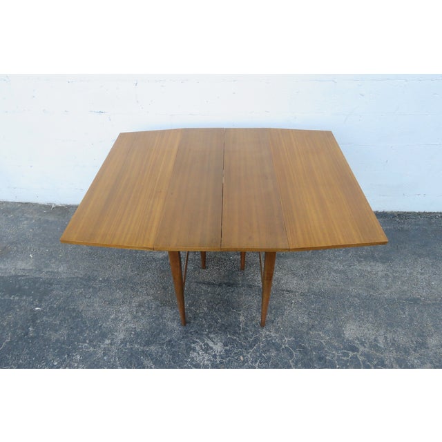 Brown Paul McCobb Mid Century Drop Leaf Dining Dinette Table With 2 Leaves 5767a For Sale - Image 8 of 12