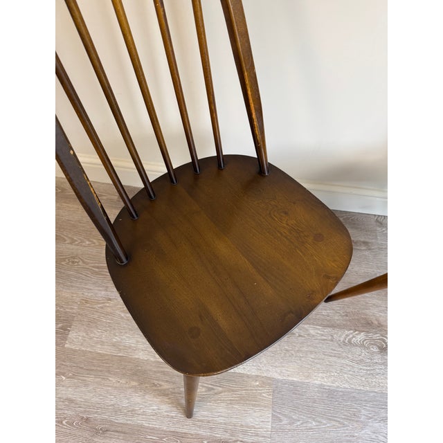 Brown Vintage Windsor Dining Room Chairs by Lucian Ercolani for Ercol, 1980s, Set of 4 For Sale - Image 8 of 13