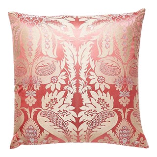 The House of Scalamandré Estate Damask Pillow, Petal For Sale