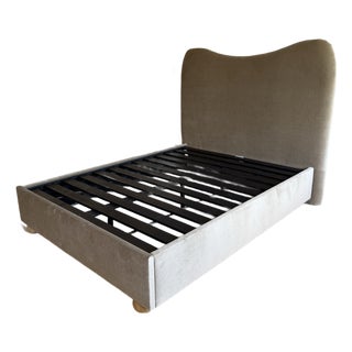 Lemieux Et Cie Queen Velvet Bed Frame For Sale