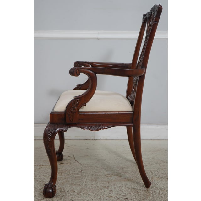 Chippendale Set of 10 Maitland Smith Mahogany Dining Room Chairs For Sale - Image 3 of 18