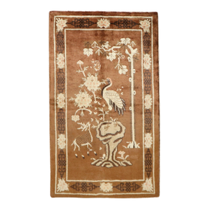 Zabihi Collection Chinese Pictorial Brown Rug